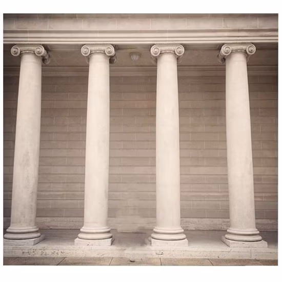 Outdoor Construction Large Minimalist Style Granite Round Stone Pillars
