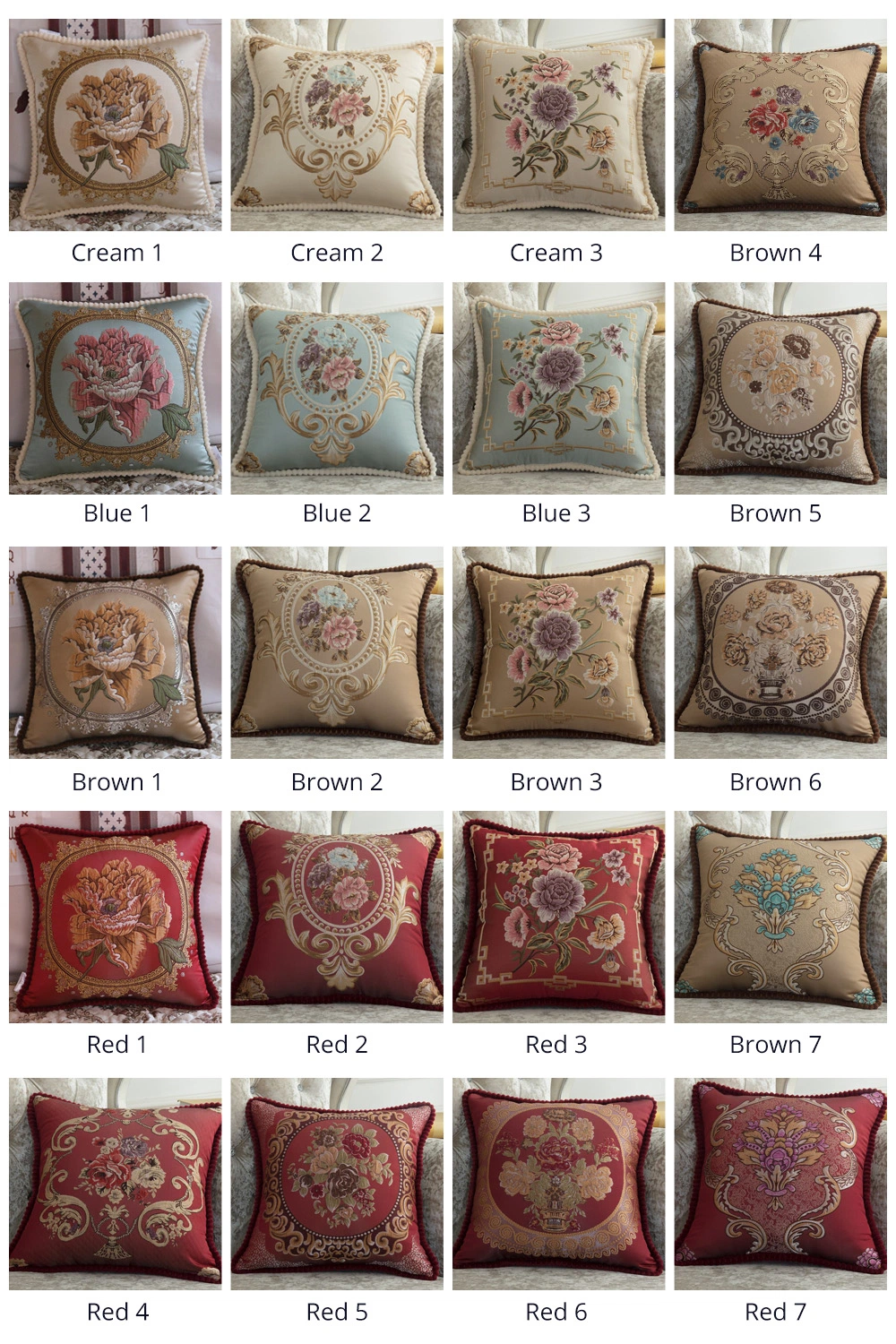 Luxury European Pillows Case Cover Cushion for Sofa Cushions 48X48 Floral Designer Covers Velvet Decorative Modern Hot Sale