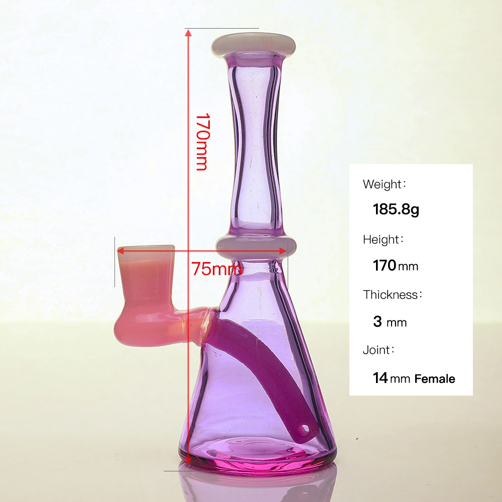 Chinese Glass Pipe Manufacturer Smoking Glass Pipe Hourglass Type Pink Purple