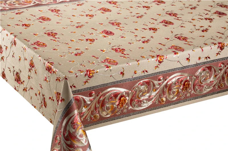 High Quality Eco Friendly Waterproof Colorful Floral Flower Rectangular Modern Tablecloth for Dining Room Kitchen