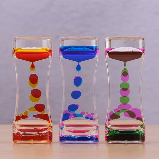 Children Activity Desk Top Assorted Colors Fidget Toy Acrylic Hourglass