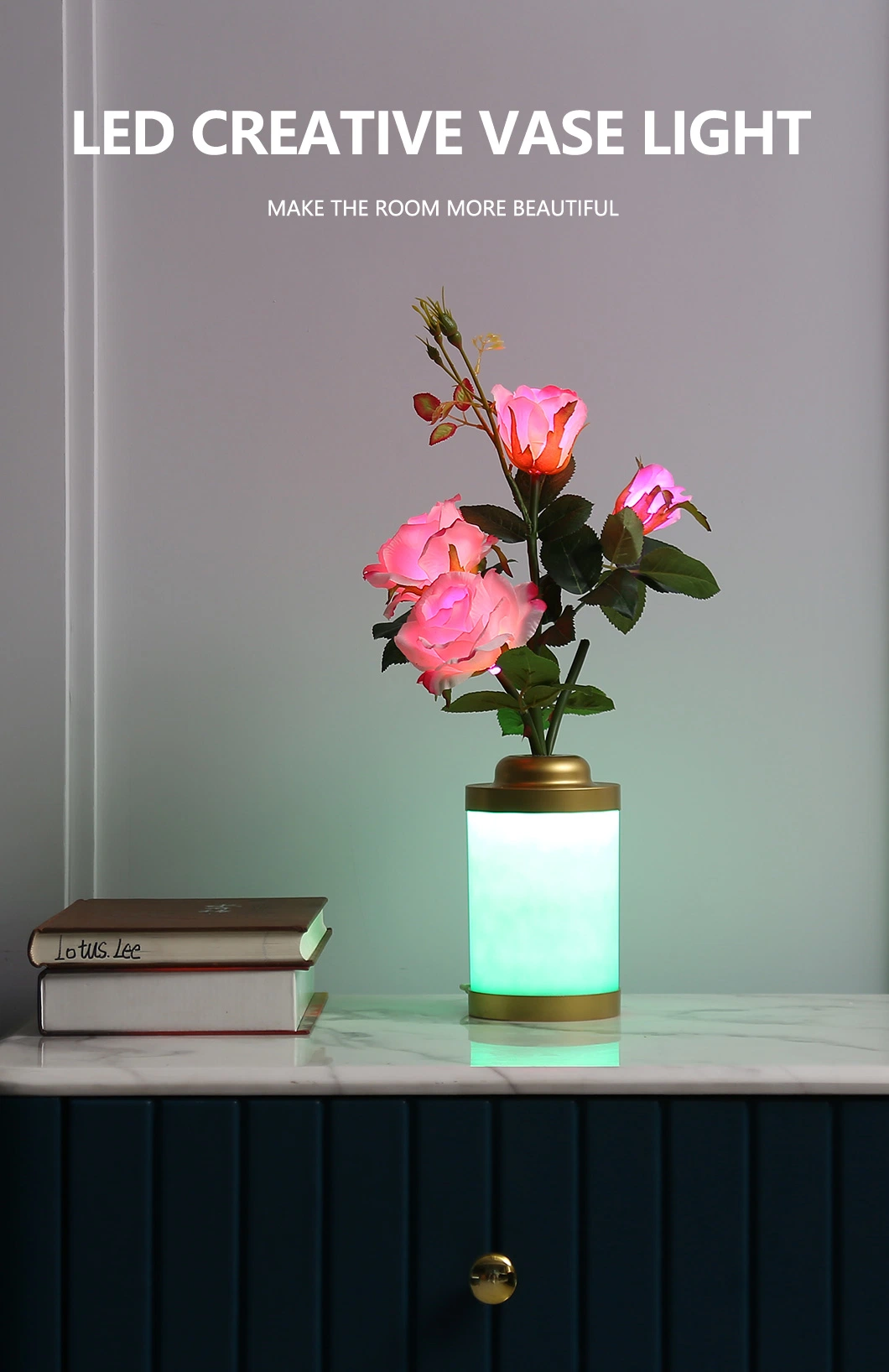 Cross-Border Touch Sensing Simulation Daffodil Vase Table Lamp Wholesale USB Lamp 5th Battery Modern Minimalist Bedroom Bedside Home Decoration Night Lamp
