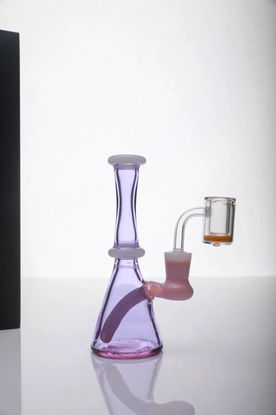 Chinese Glass Pipe Manufacturer Smoking Glass Pipe Hourglass Type Pink Purple