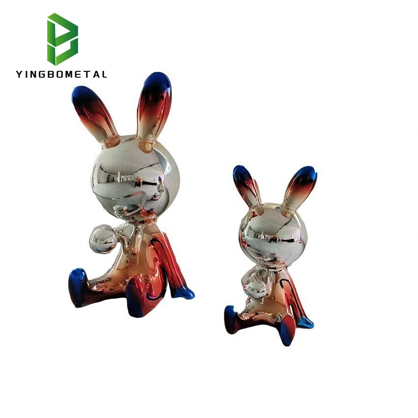 Modern Interior Decoration Wholesale Fiberglass Bunny Sculpture Animal Standing Rabbit Statue