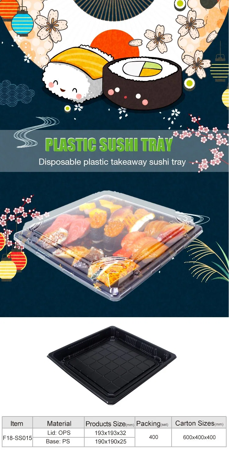 Supermarket Meat Vegetable Sushi Tray Fruit Packaging Plates with Lid