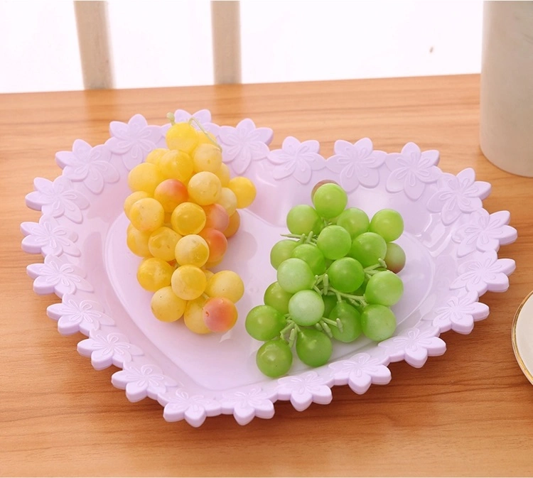 Fashion Design Heart-Shaped Plastic Fruit Plate