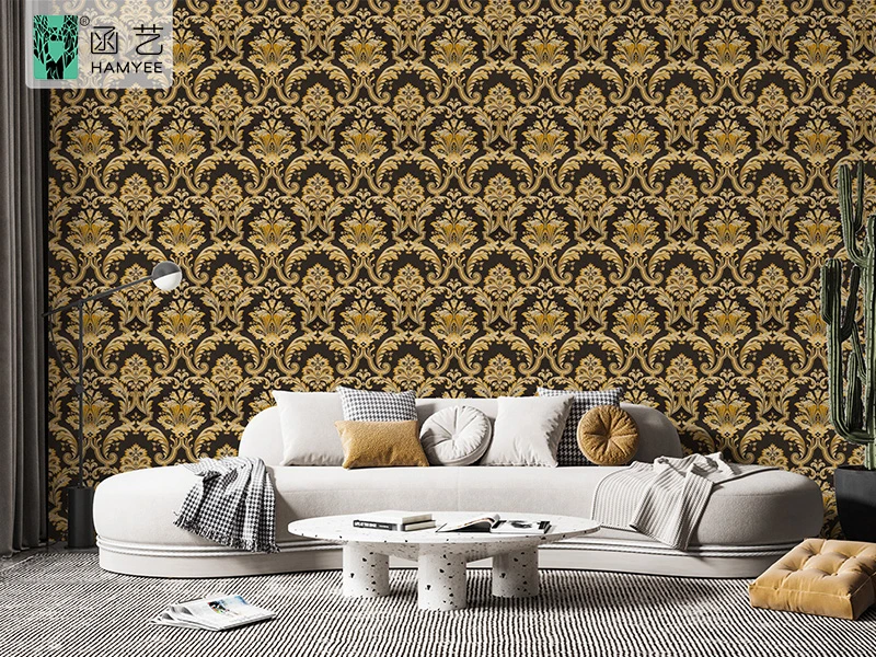 2022 Luxury Modern PVC Wall Paper Waterproof Floral Papier Peint Dinding 3D Home Wallpaper for Bedroom