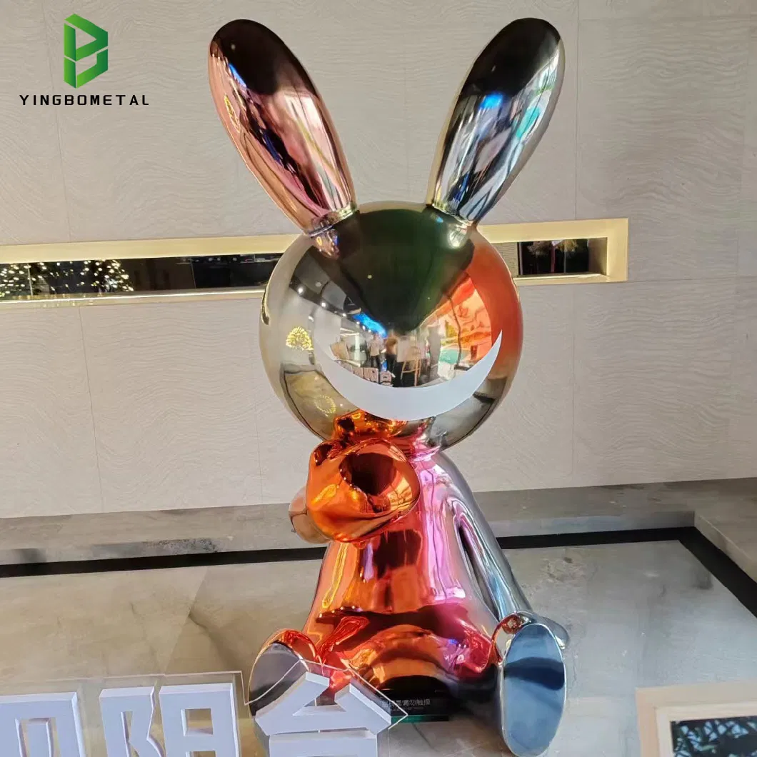 Modern Interior Decoration Wholesale Fiberglass Bunny Sculpture Animal Standing Rabbit Statue