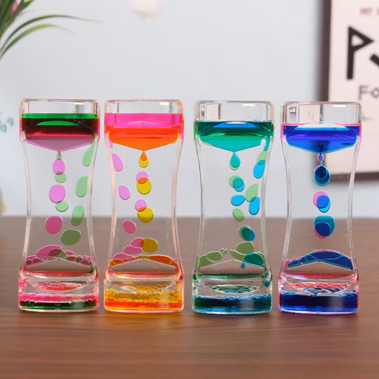 Children Activity Desk Top Assorted Colors Fidget Toy Acrylic Hourglass