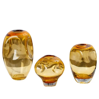 Amber Home Decoration Glass Vase
