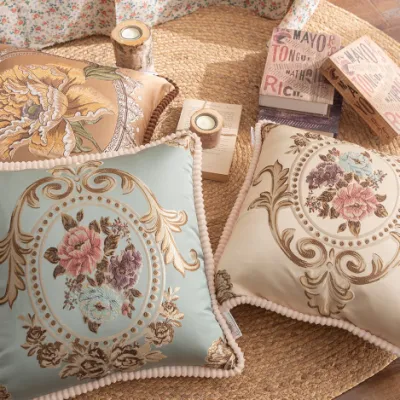 Luxury European Pillows Case Cover Cushion for Sofa Cushions 48X48 Floral Designer Covers Velvet Decorative Modern Hot Sale