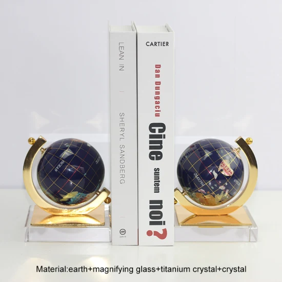 Designer Book Stack Decor Home Office Simple Decorative Modern Titanium Crystal Bookends