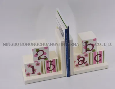 New Handmade Hot Sale Cute Wooden Letters Guitar Bookends for Students